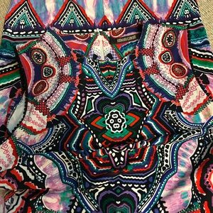 Roberto Cavalli kaleidoscope colorful geometric pattern sleeveless dress 42 nwot